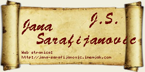 Jana Sarafijanović vizit kartica
